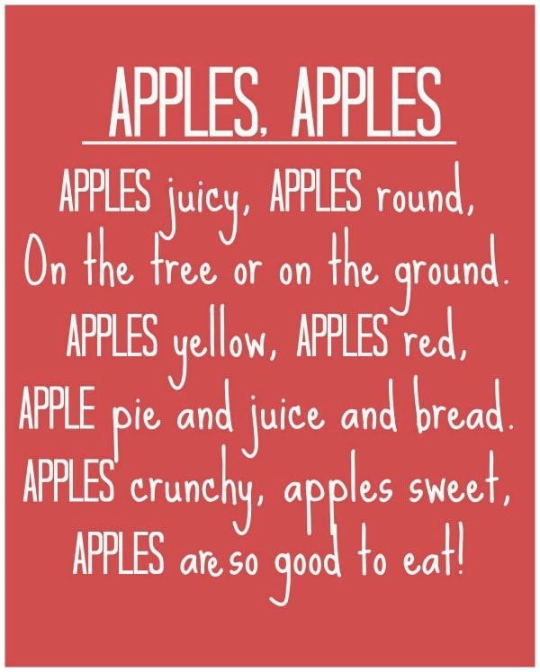 Apple Poem Preschool