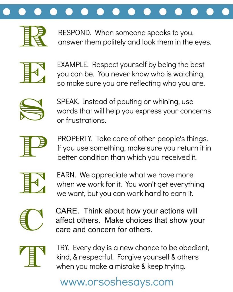 This is such a great Family Home Evening lesson and activity on RESPECT!