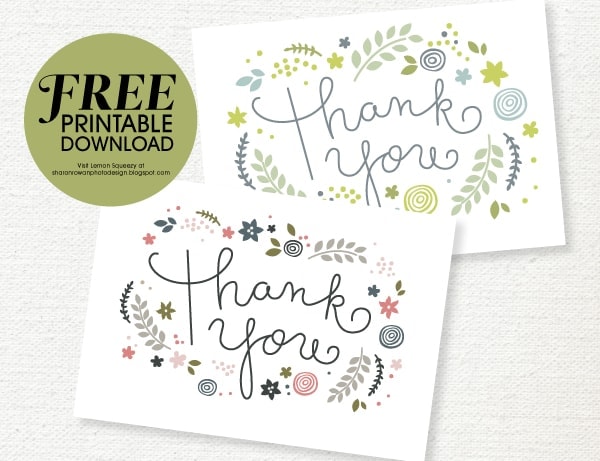 Free Printable Thank You Card Download