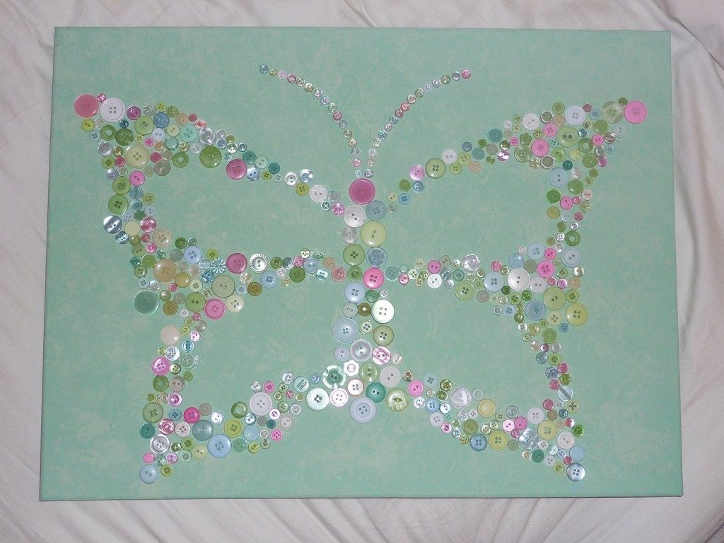 Butterly Button Art ~ Pottery Barn Knock-Off