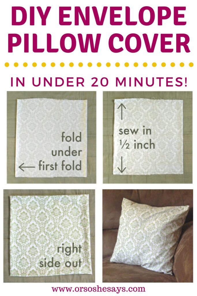 17x17 Envelope Pillow Cover Tutorial or ANY size Or so she says