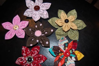 fabric flower hair bow