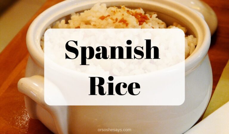 Spanish rice is the perfect side for any Mexican meal you make at home! orsoshesays.com #recipe #mexicanrecipes #spanishrice #rice