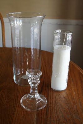 DIY Glass Hurricane inspired by Williams Sonoma. Get the how-to on www.orsoshesays.com #DIY #homedecor #williamssonoma