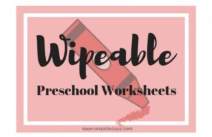 DIY Write and Wipe Preschool Worksheets (she: Chelsea)