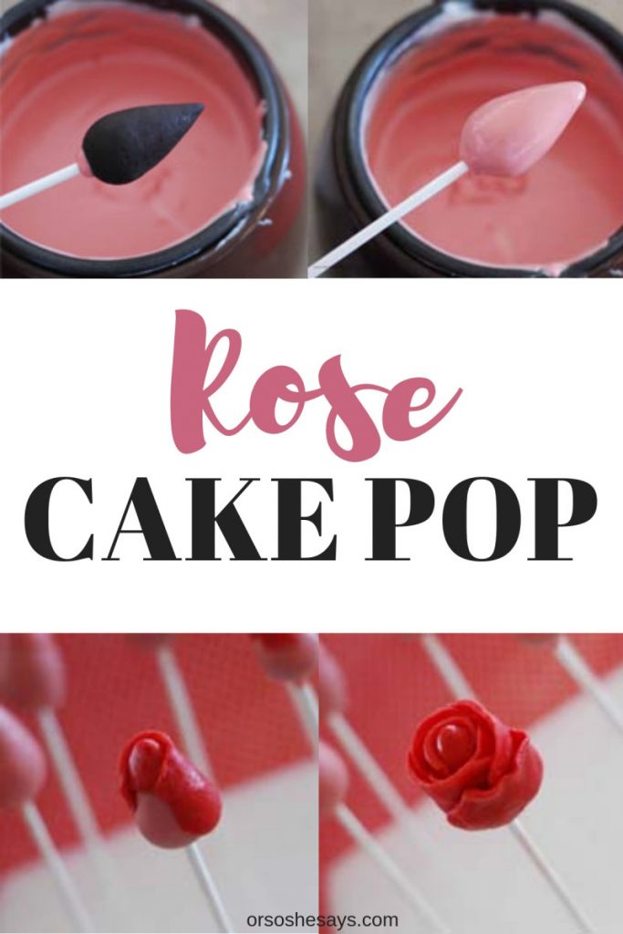 Rose Cake Pops - Easier than they look! www.orsoshesays.com #cakepops #dessert #recipe #rosecakepop