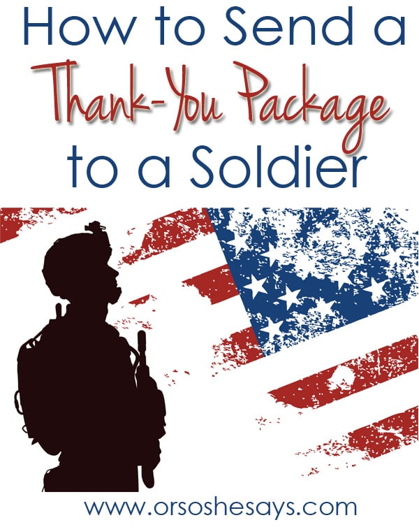 how to send a thank you package to a soldier