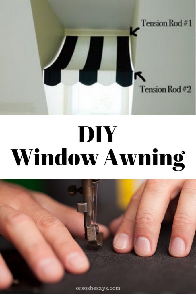 DIY window awning on orsoshesays.com #parisian #windowawning #diy #diywindowawning #parisiandecor #paris #parisdecor #frenchdecor #roomdecor