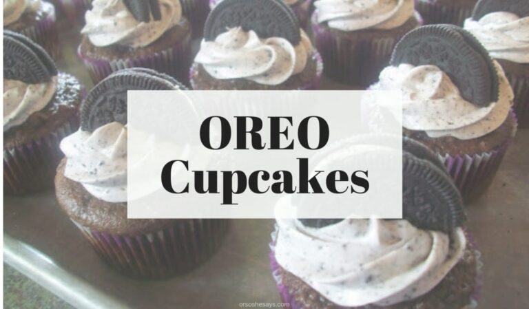 These Oreo cupcakes are so good! I could eat them all day! These are a great treat for all occasions, and everyone will be wanting more. www.orsoshesays.com #oreos #recipe #dessert #cupcake #oreocupcake