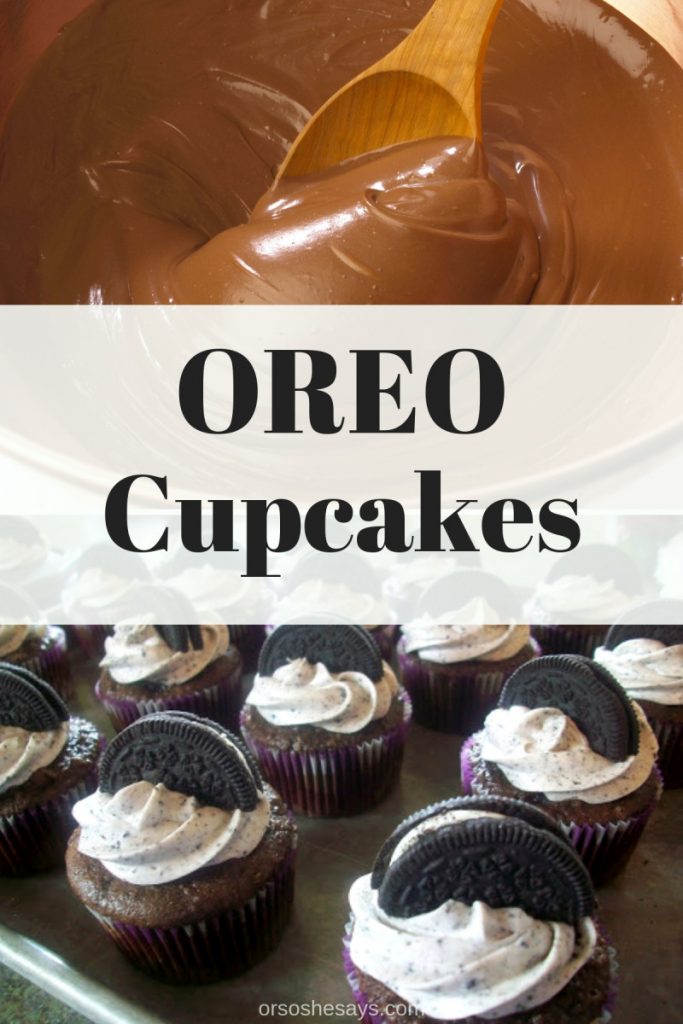 These Oreo cupcakes are so good! I could eat them all day! These are a great treat for all occasions, and everyone will be wanting more. www.orsoshesays.com #oreos #recipe #dessert #cupcake #oreocupcake