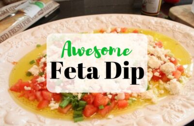 My favorite recipe for feta dip! I love serving this at parties and it's always the first thing to go! Check out our simple recipe today on the blog. #fetadip #appetizer #recipe #apps #OSSS www.orsoshesays.com