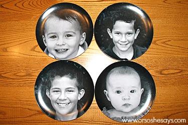These personalized photo plates are a fun family tradition! Lots of fun ideas of what you can do with them!