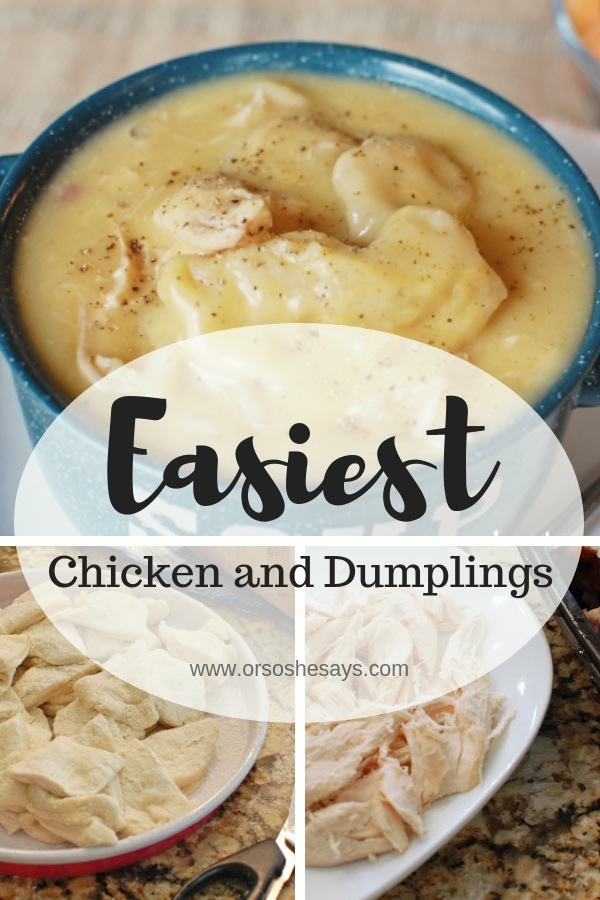 Check out the blog for the EASIEST chicken and dumplings recipe that's perfect for Autumn. www.orsoshesays.com