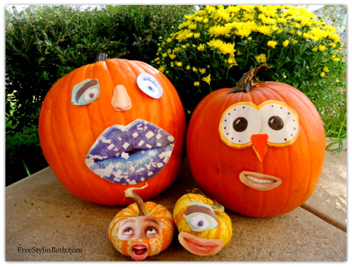 Crazy, Rearrangeable Pumpkin Faces (she: Beth) - Or so she says...