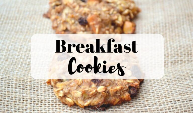 These healthy breakfast cookies and not only so good for you (and your little sweeties) but, they are also super fast to get into the oven. www.orsoshesays.com #breakfastcookies #cookies #recipe #breakfast #dessert