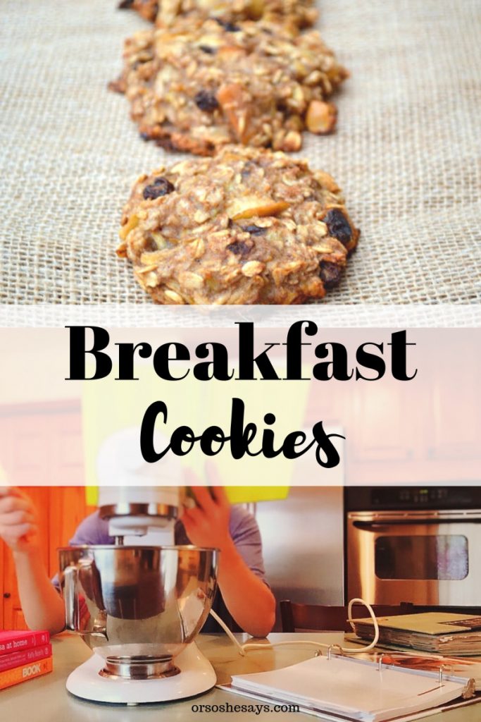 These healthy breakfast cookies and not only so good for you (and your little sweeties) but, they are also super fast to get into the oven. www.orsoshesays.com #breakfastcookies #cookies #recipe #breakfast #dessert