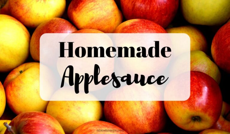 Who knew making homemade applesauce was so easy?! Get the how-to on orsoshesays.com #homemade #applesauce #homemadeapplesauce #applesaucerecipe #recipe #sidedish #kidfood