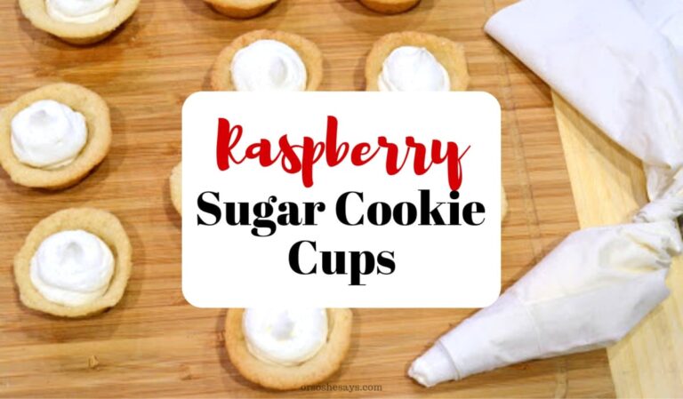 These raspberry sugar cookie cups are as delicious as they are adorable! Filled with cream and topped with a berry, they're simple as can be!