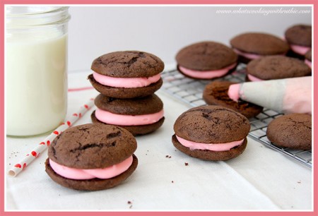 Chocolate Valentine Whoopie Pie by whatscookingwithruthie.com