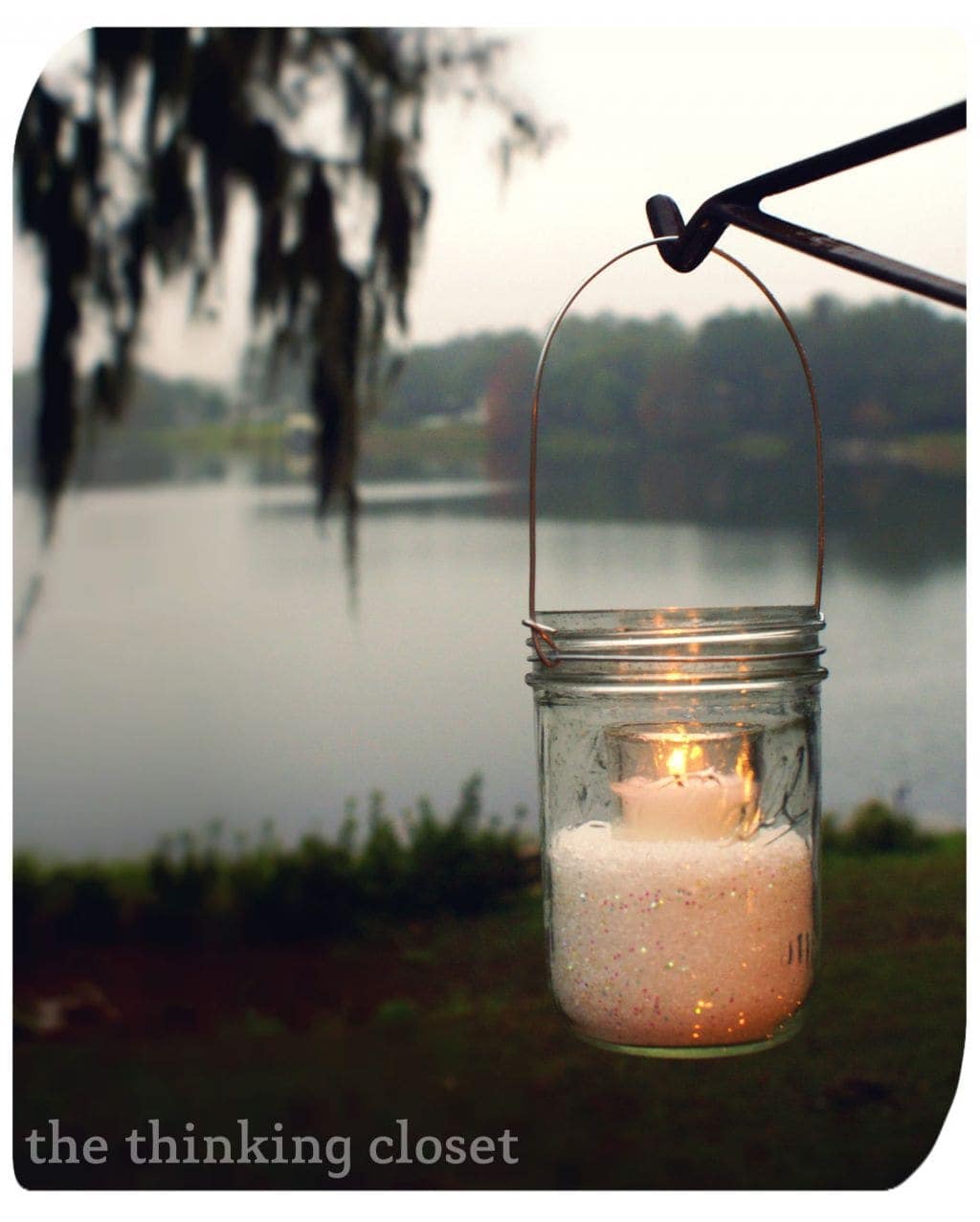 Winter Mason Jar Lanterns by The Thinking Closet