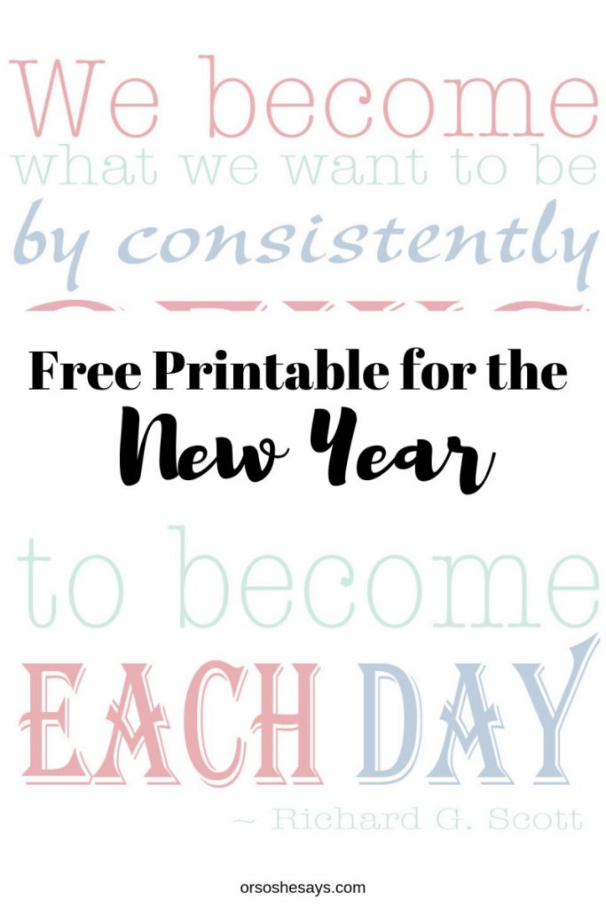 New Year printable on orsoshesays.com #newyear #happynewyear #newyearsresolution #qotd