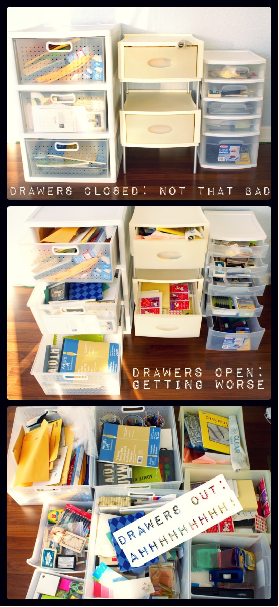 Craft Drawer Organization for the Budget Savvy via Lauren from The Thinking Closet
