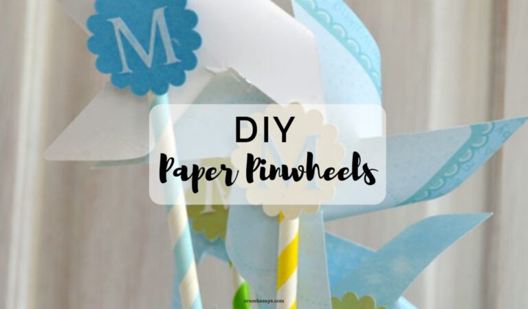 DIY Paper Pinwheels - perfect baby or bridal shower decor on www.orsoshesays.com