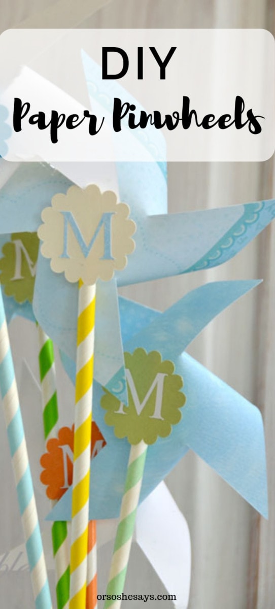DIY Paper Pinwheels - perfect baby or bridal shower decor on www.orsoshesays.com 