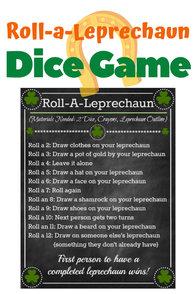 Roll-A-Leprechaun St. Patrick's Day Activity ~ Dice Game