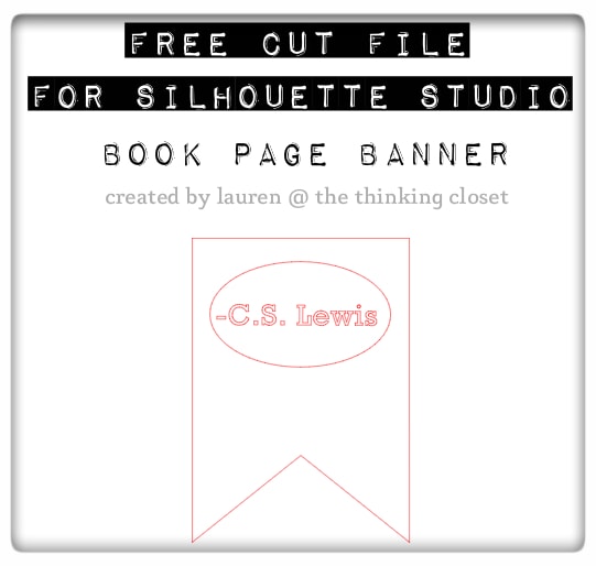Book Page Banner - Free Cut File by The Thinking Closet