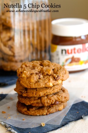 Nutella 5 Chip Cookies by www.whatscookingwithruthie.com