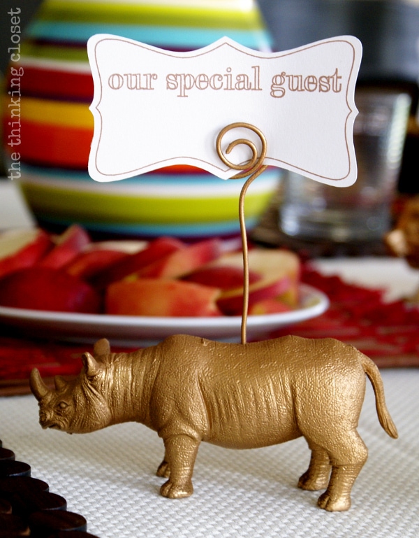 Gold Animal Place-Card Holders by The Thinking Closet