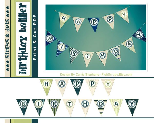 Stripes & Dots Birthday Banner Free Printable! - Or so she says...