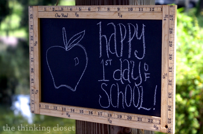 Ruler Frame Chalkboard Tutorial - - perfect "back-to-school" gift for teachers or for a first-day-of-school photo of your child!