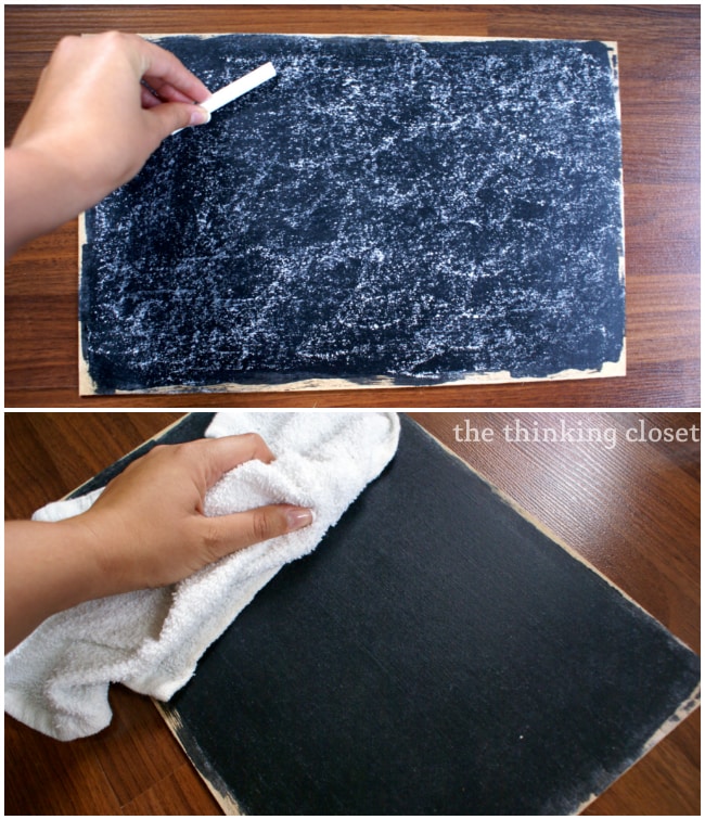 Conditioning or pre-treating the chalkboard with chalk!