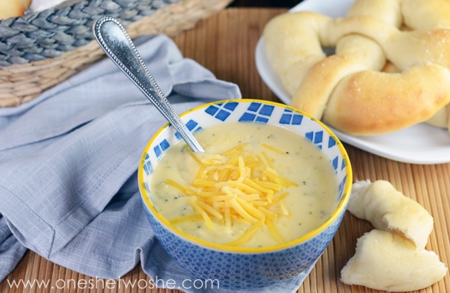 Broccoli Cheese Soup www.oneshetwoshe.com