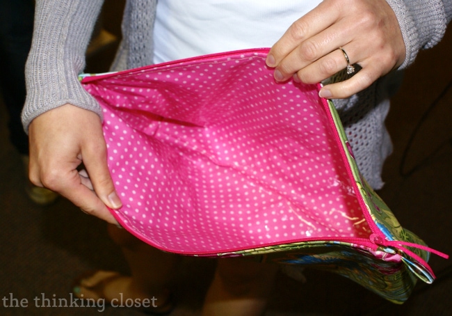 Laminated Fabric on an Origami Bag via thinkingcloset.com