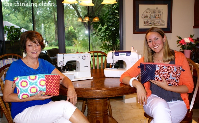 Proud Sewists with our Amy Butler Origami Bags via thinkingcloset.com