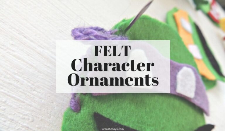 Felt Ornaments - Craft Your Kids' Favorite Characters this Christmas www.orsoshesays.com #christmas #DIY #feltornaments #ninjaturtles #hellokitty #characterornaments