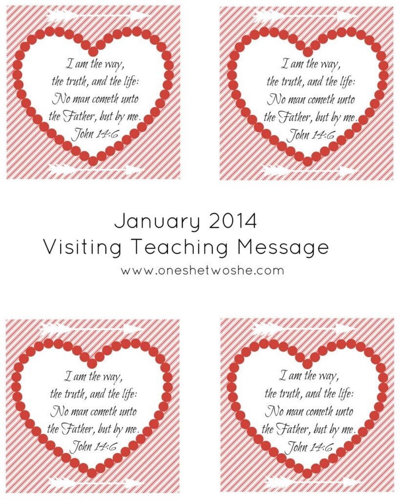 January 2014 Visiting Teaching Message Printable www.oneshetwoshe.com