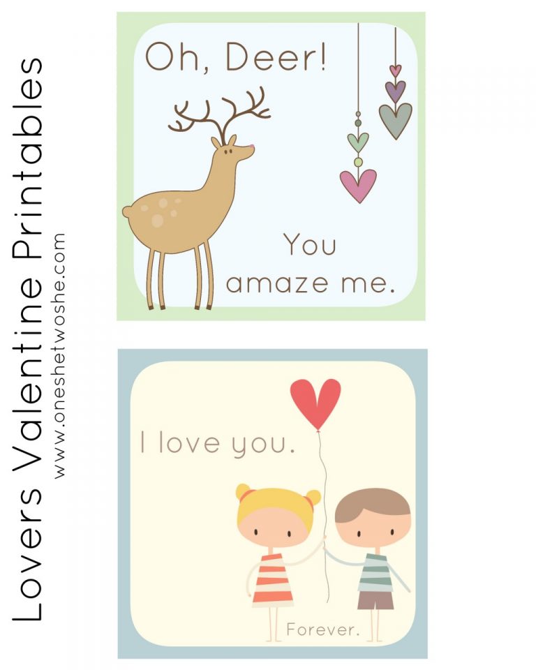 Free Valentine Printables for Lovers! - Or so she says...