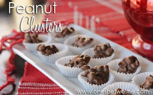 Peanut Clusters ~ Easy Valentine's Day Treat! www.oneshetwoshe.com