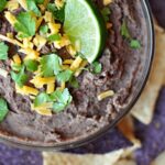 Zesty Black Bean Dip ~ a healthy, quick and easy snack for Super Bowl Sunday or any day | FiveHeartHome.com for OneSheTwoShe.com