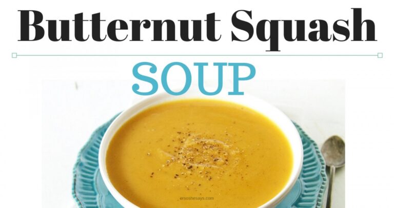 Butternut Squash Soup is the perfect meal to warm you up this fall. Check it out on www.orsoshesays.com #soup #pumpkin #fall #OSSSrecipes #ldsblogger #lds #mormonblogger #mormon