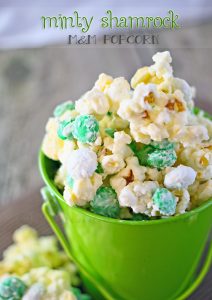 Minty Shamrock M&M Popcorn from Gina @ Kleinworth & Co.