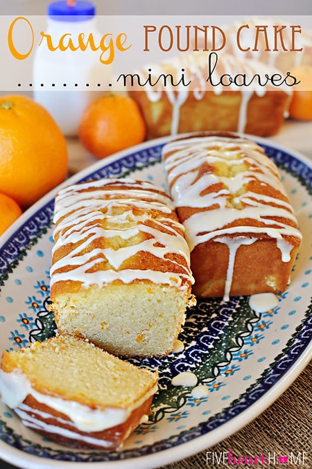 Orange Pound Cake Mini Loaves ~ this moist pound cake tastes like a burst of sunshine! | orsoshesays.com #orangepoundcake #poundcake #dessert #recipe