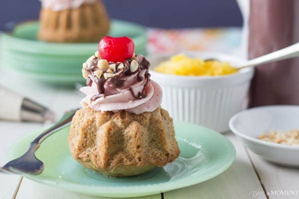 Banana Split Mini Bundts | Baking a Moment