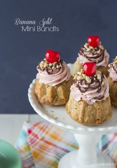 Banana Split Mini Bundts | Baking a Moment