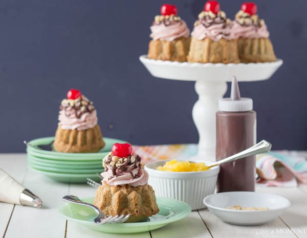 Banana Split Mini Bundts | Baking a Moment