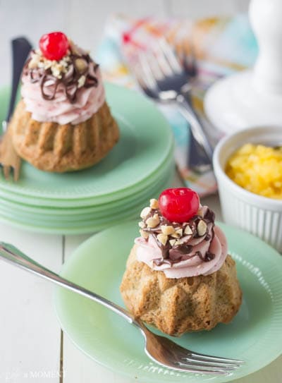 Banana Split Mini Bundts | Baking a Moment